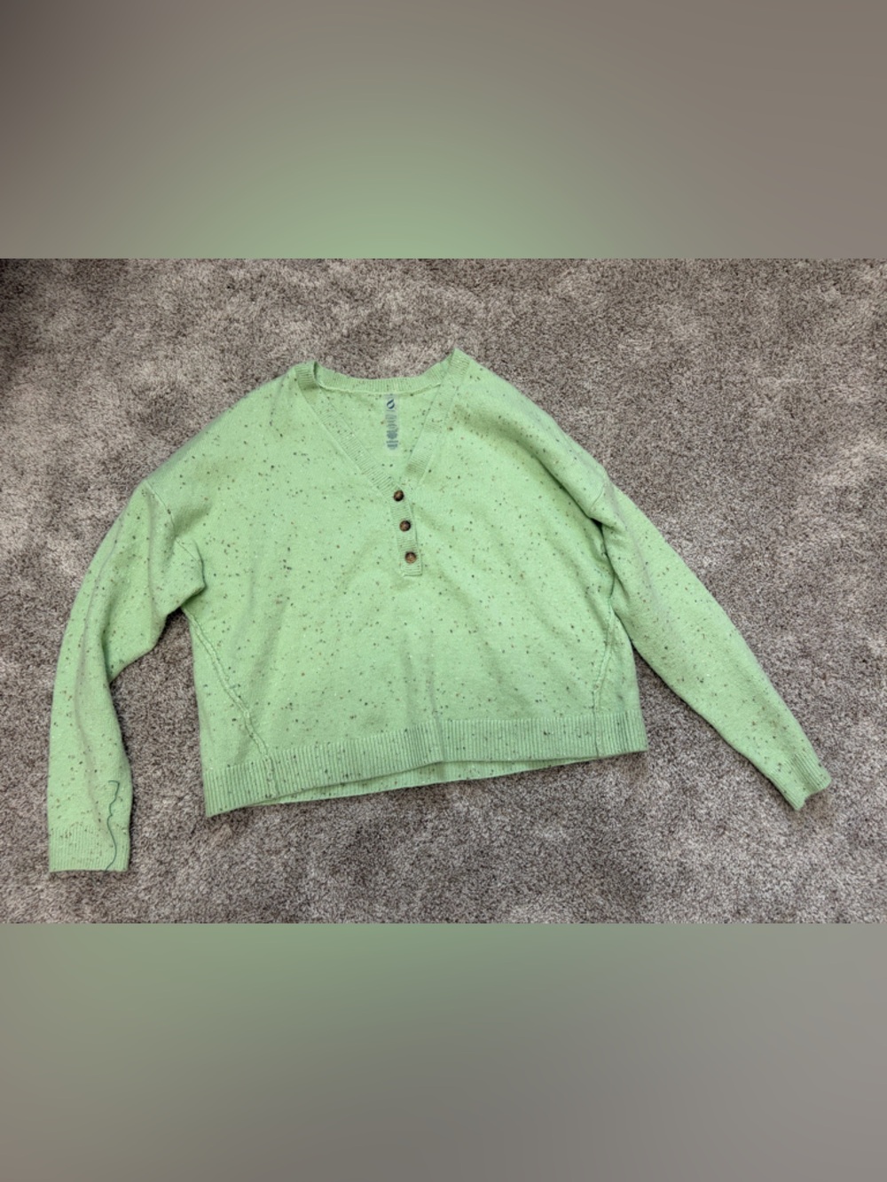 Lou & Grey Green Speckled Knit Pullover